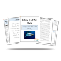 Elementary Great-White Sharks Digital Unit Study